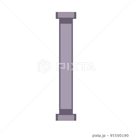 Metal pipe. Icon for pipeline and water tube construction. Industrial pipe for water or gas. Factory element connection equipment with flange. Part canalization vector illustration 95500190
