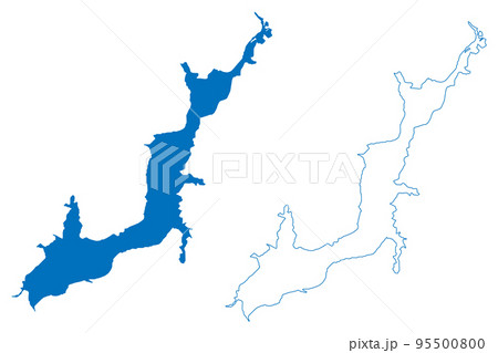Tsimlyansk Reservoir (Russia, Russian Federation, Don River) map vector illustration, scribble sketch Tsimlyanskoye Reservoir map 95500800
