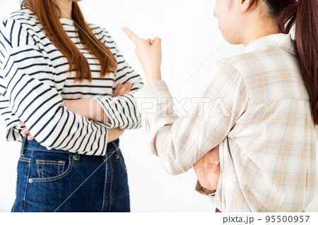 喧嘩する若い女性の大学生 95500957