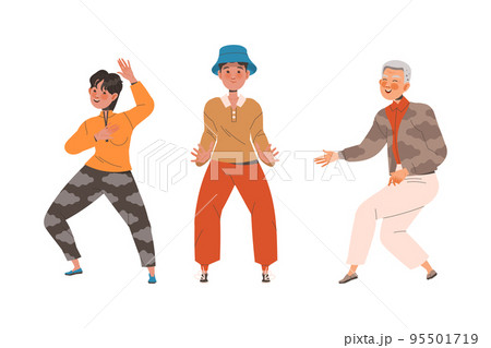 Man and Woman Character Practicing Tai Chi and Qigong Exercise Vector Set Man and Woman Character Practicing Tai Chi and Qigong Exercise Vector Set 95501719