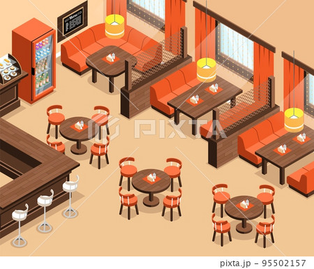 Isometric Restaurant Interior 95502157