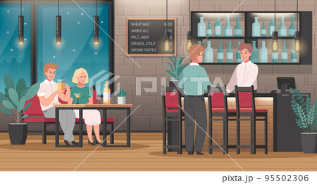 Restaurant Interior Cartoon 95502306
