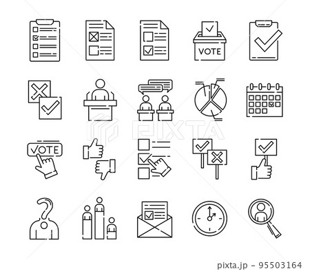 Vote icons. Politic election. Poll signs set....のイラスト素材 [95503164] - PIXTA