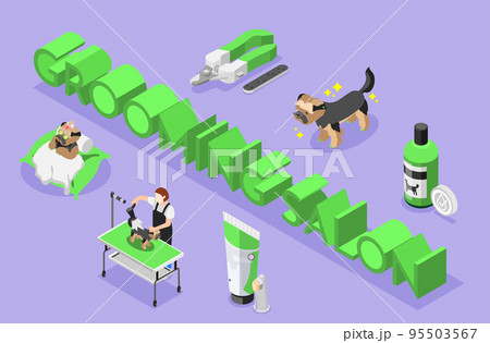 Grooming Salon Text Composition 95503567