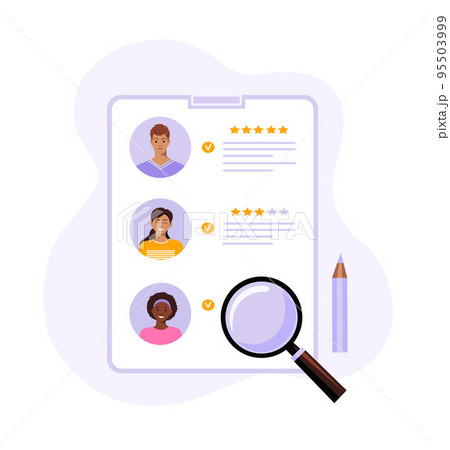Selection of a new employe, recruiter's workplace. 95503999