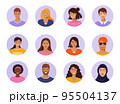 Set of portraits, avatars with cute vector characters 95504137