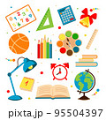 Bright set of school icons on a white background. 95504397