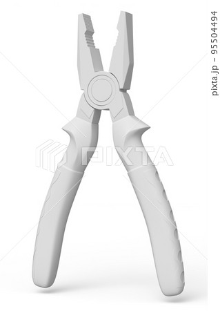 Hand tool pliers for repair and installation on white monochrome background 95504494