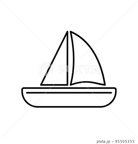 Boat Icon, Enjoy the Edge of the Ocean or Lake in a Small Boat. Boat Icon, Enjoy the Edge of the Ocean or Lake in a Small Boat. 95505355
