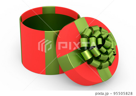 Gift boxes with ribbon and bow isolated on white background. greeting design 95505828