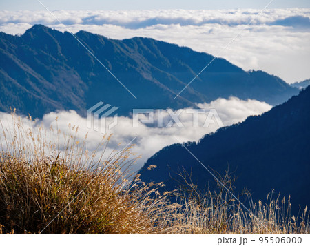 Sunrise beautiful landscape of Sea of clouds over Hehuanshan 95506000