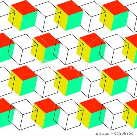 seamless vector pattern made of 3d cubes 95506350