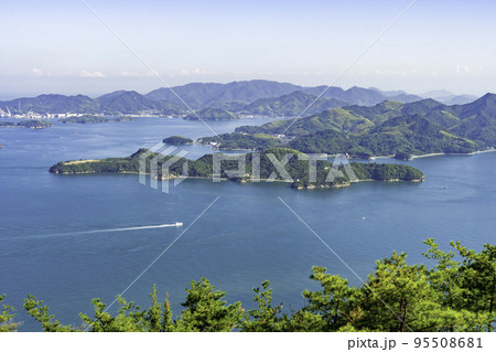 三原　筆影山展望広場からの眺望　小佐木島　広島県三原市 95508681