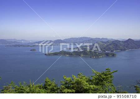 三原　筆影山展望広場からの眺望　小佐木島　佐木島　因島　広島県三原市 95508710