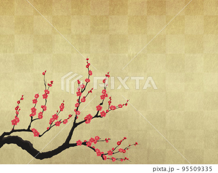 梅　和風背景素材 95509335