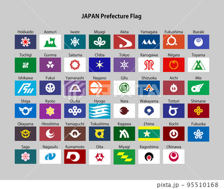 バイナルメーション　FLAGS Japanese prefectural flags, English version - Stock