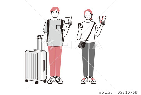 人物 旅行に行くカップル、夫婦 95510769