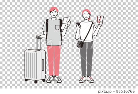 人物 旅行に行くカップル、夫婦 95510769