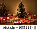 Many presents around the Christmas tree 3D illustration 95511348