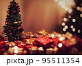 Many presents around the Christmas tree 3D illustration 95511354
