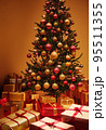 Many presents around the Christmas tree 3D illustration 95511355