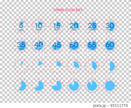 シンプルなタイマーのアイコン 時計の表示イラスト 時間計測 シンプルなタイマーのアイコン 時計の表示イラスト 時間計測 95511778