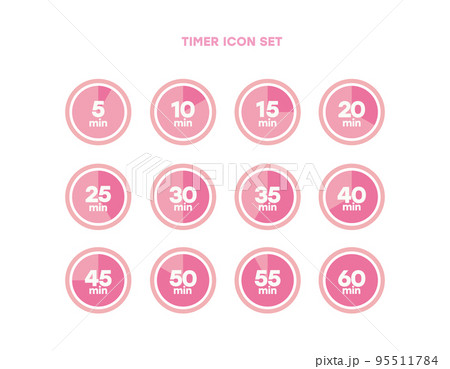 シンプルなタイマーのアイコン 時計の表示イラスト 時間計測 シンプルなタイマーのアイコン 時計の表示イラスト 時間計測 95511784