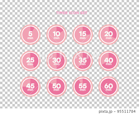 シンプルなタイマーのアイコン 時計の表示イラスト 時間計測 シンプルなタイマーのアイコン 時計の表示イラスト 時間計測 95511784