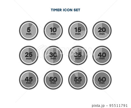 シンプルなタイマーのアイコン 時計の表示イラスト 時間計測 シンプルなタイマーのアイコン 時計の表示イラスト 時間計測 95511791