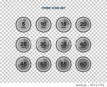 シンプルなタイマーのアイコン 時計の表示イラスト 時間計測 シンプルなタイマーのアイコン 時計の表示イラスト 時間計測 95511791