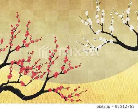 梅　和風背景素材 95512765