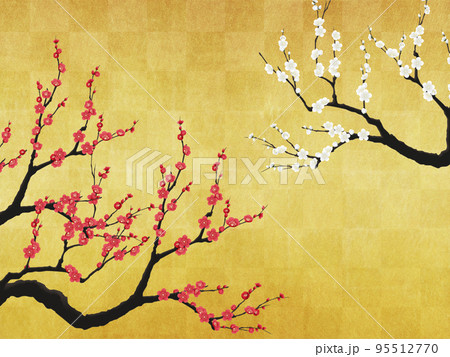 梅 和風背景素材のイラスト素材 [95512770] - PIXTA