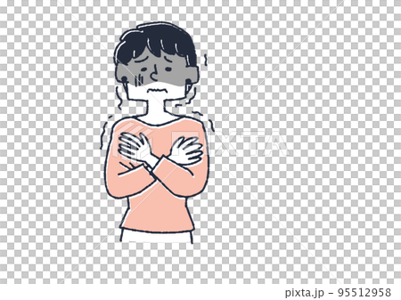 寒気、震えが止まらない女性 95512958