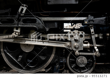 蒸気機関車の動輪と主連棒 95513271