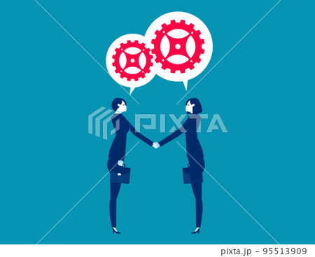 Partnership negotiation to make agreement. Business deal vector illustration concept Partnership negotiation to make agreement. Business deal vector illustration concept 95513909