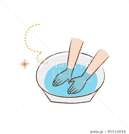 手湯のカラー線画 手湯のカラー線画 95514058