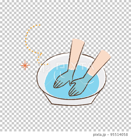 手湯のカラー線画 手湯のカラー線画 95514058