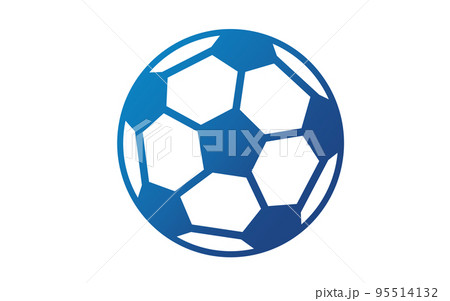 グラデーションカラーのサッカーボール ブルーグラデ のイラスト素材