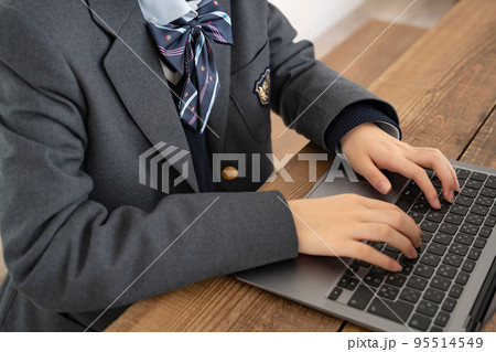 パソコンを使う女子学生 95514549