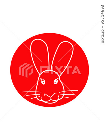 うさぎのイラスト赤丸 95514693