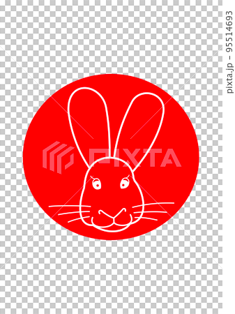 うさぎのイラスト赤丸 95514693