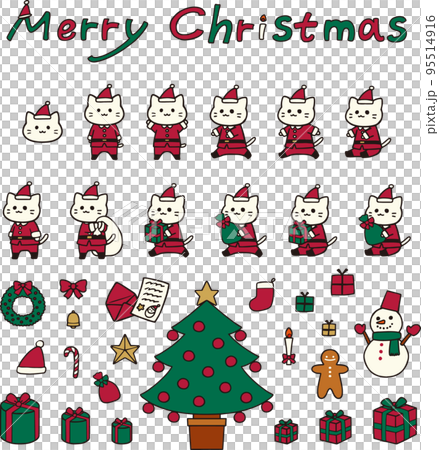 クリスマスねこセット(サンタクロース) クリスマスねこセット(サンタクロース) 95514916