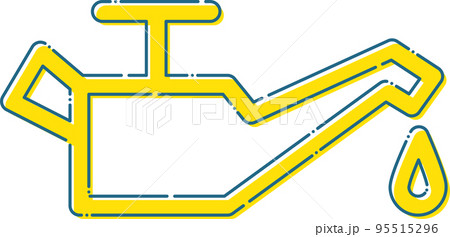 油圧　油圧警告　オイルランプ　アイコン　ピクトグラム　黄色　破線 95515296