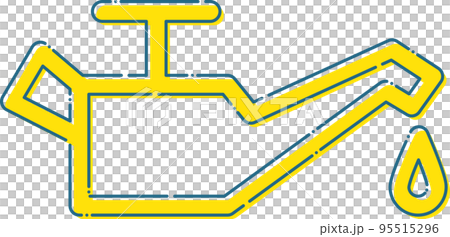 Oil pressure oil pressure warning oil lamp icon pictogram yellow dashed line 95515296
