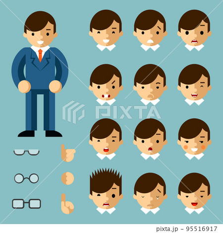 Businessman cartoon emotions 95516917