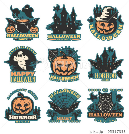 Halloween Colored Emblems 95517353