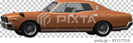 老式日產 330 格洛麗亞汽車圖像，帶有透明背景的摳圖圖像插圖 95517559