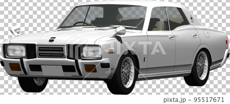 老式日產 330 格洛麗亞汽車圖像，帶有透明背景的摳圖圖像插圖 95517671