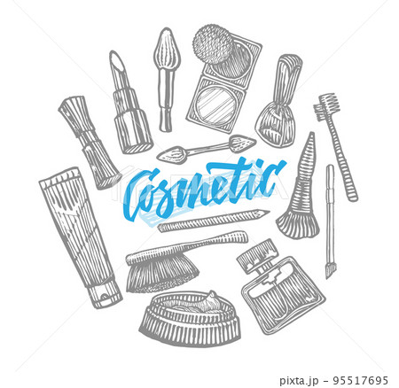 Hand Drawn Cosmetic Elements Collection Hand Drawn Cosmetic Elements Collection 95517695