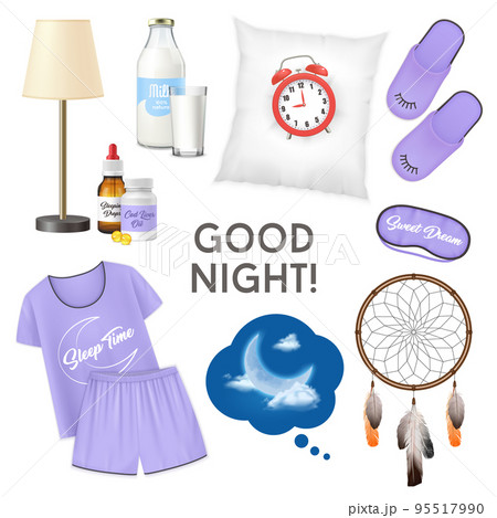 Good Night Realistic Design Concept Good Night Realistic Design Concept 95517990